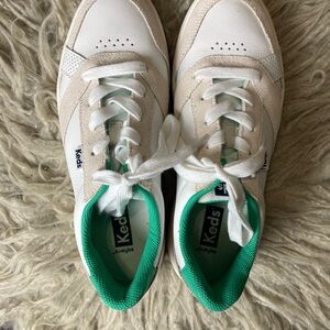 Keds White Sneakers with Green Highlights